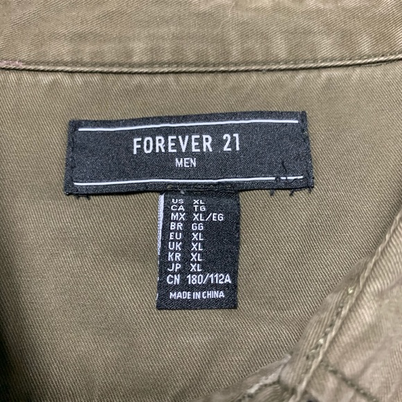 Forever 21 Army Green Button up - Picture 2 of 2